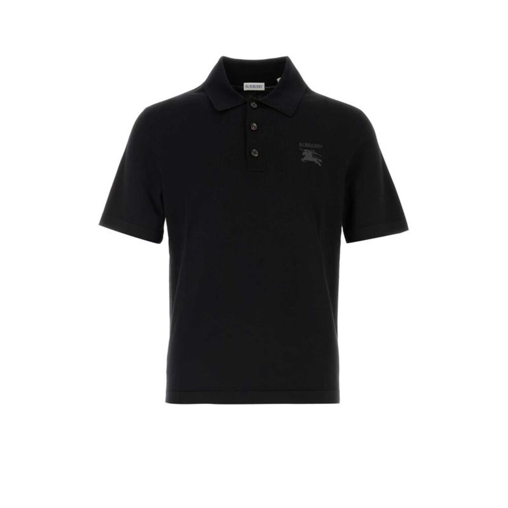 Burberry Men Black Wool Polo Shirt
